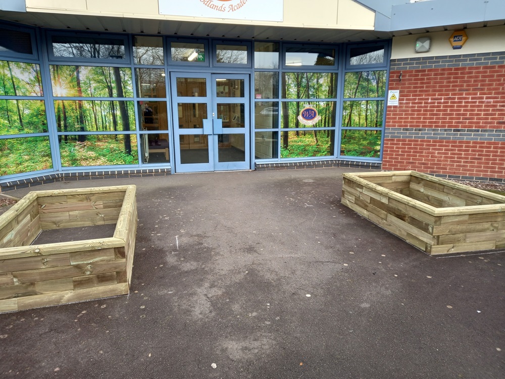 the raised planters completed