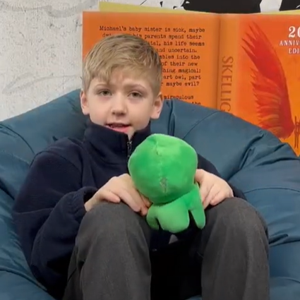 Pupil sitting in a bean bag