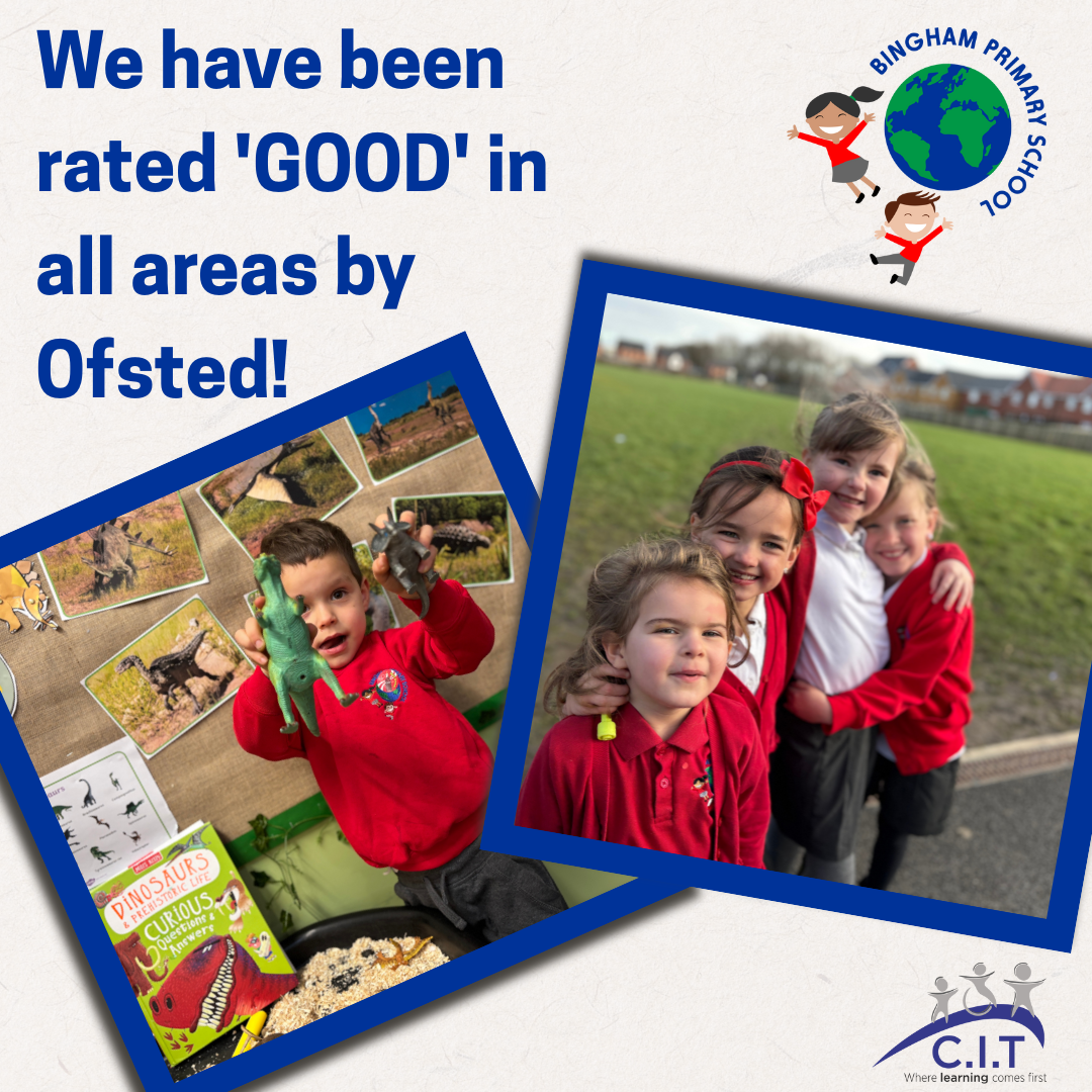 Pupils celebrating their 'Good' Ofsted result