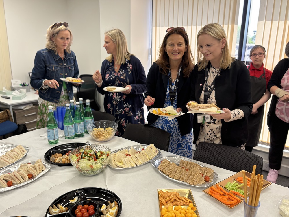 delegates enjoying the food