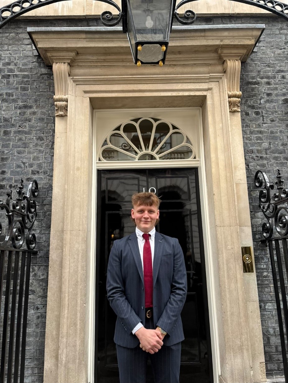 Daniel standing outside No. 10