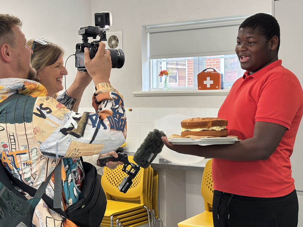 pupil is interviewed by BBC journalist